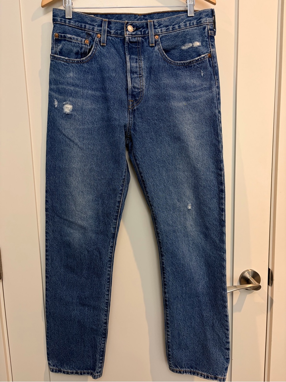 Levi’s Premium 501 Distressed Straight Leg Jeans